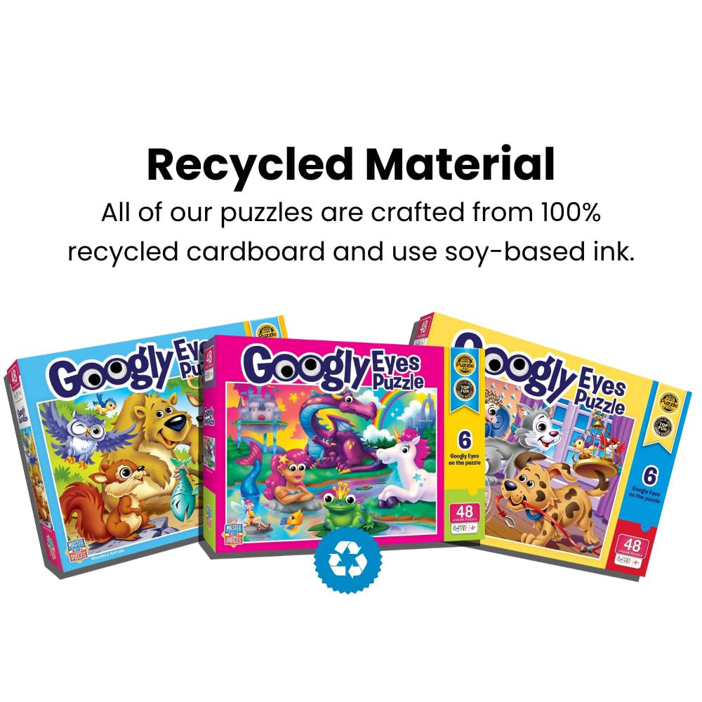 MasterPieces 48-Piece Googly Eyes Lil Shark Jigsaw Puzzle – 19x14 Inches, Recycled Materials, Ages 4+