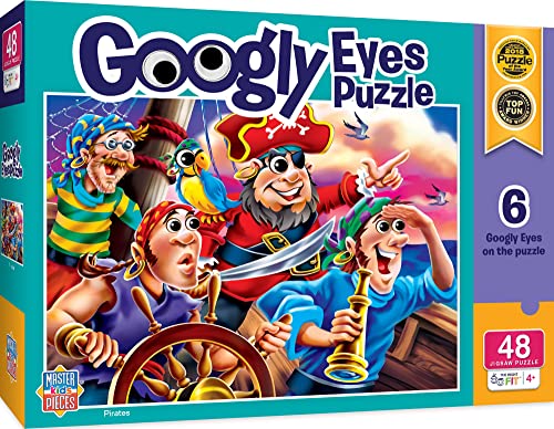 MasterPieces 48-Piece Pirate Jigsaw Puzzle with Googly Eyes – 19x14 Inches, Eco-Friendly