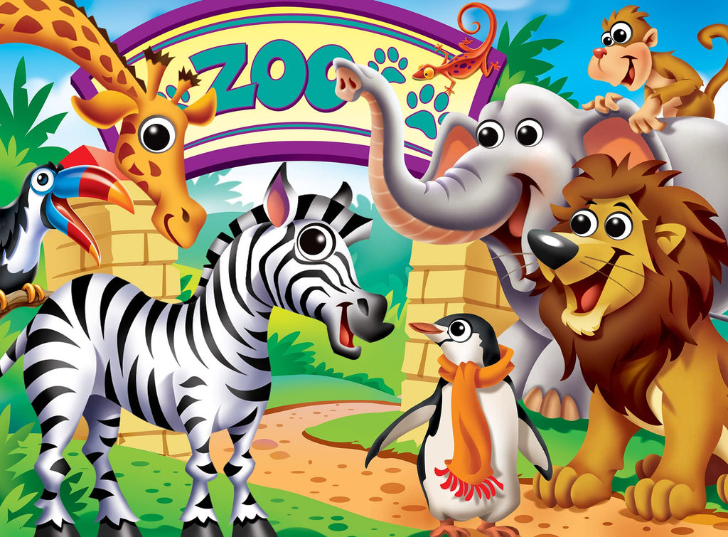 MasterPieces 48-Piece Zoo Animal Jigsaw Puzzle with Googly Eyes for Kids Ages 4+