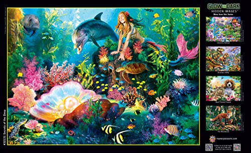 Masterpieces 500 Piece Glow in the Dark Jigsaw Puzzle – Secrets of the Deep – 15x21 Inch
