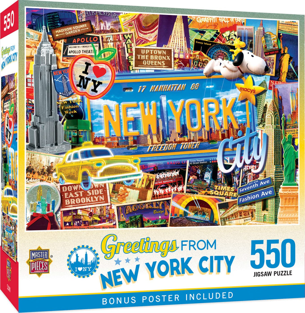 MasterPieces 550-Piece New York Jigsaw Puzzle – 18x24, Recycled Materials, Matte Finish