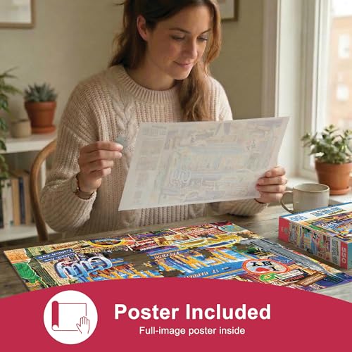 MasterPieces 550-Piece New York Jigsaw Puzzle – 18x24, Recycled Materials, Matte Finish