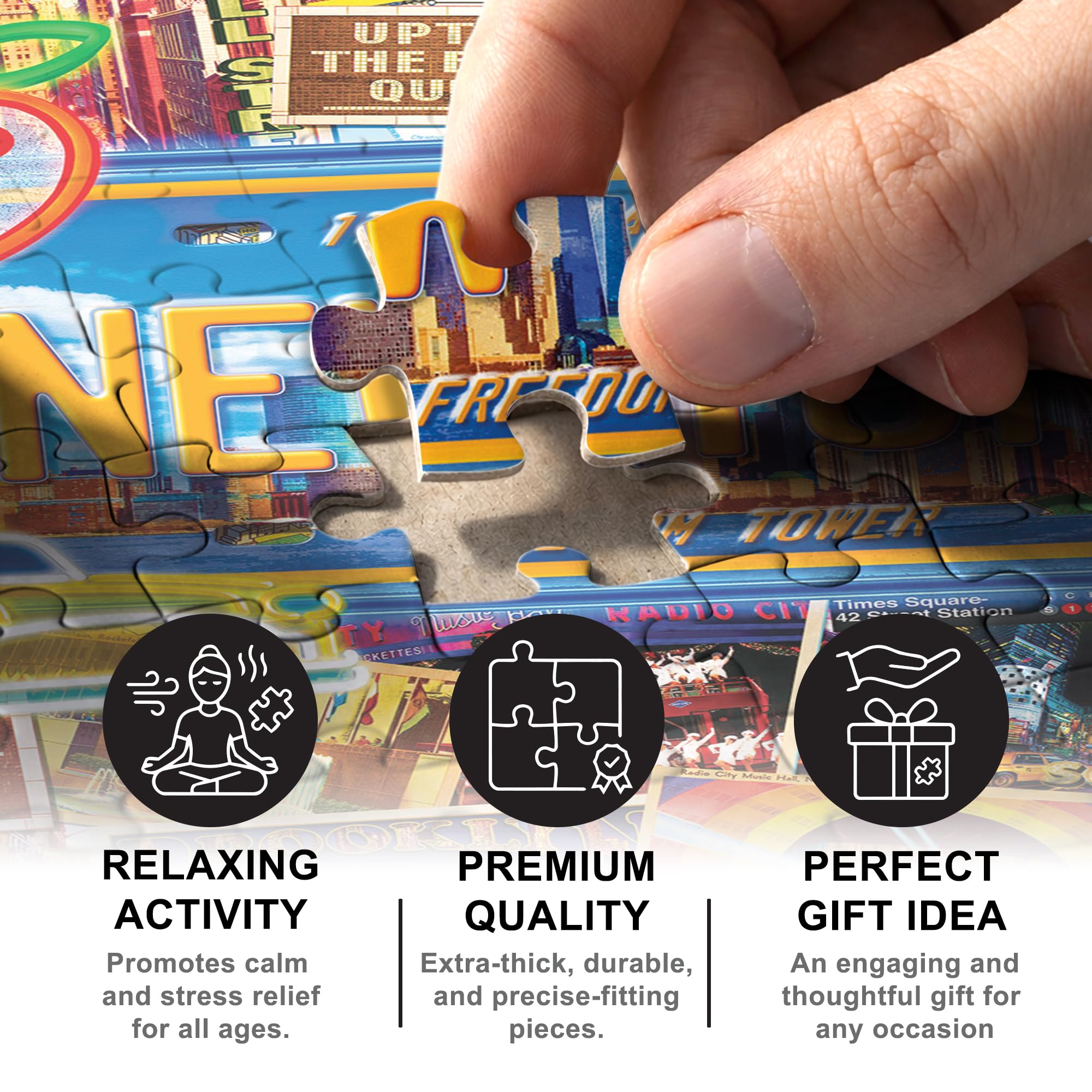 MasterPieces 550-Piece New York Jigsaw Puzzle – 18x24, Recycled Materials, Matte Finish