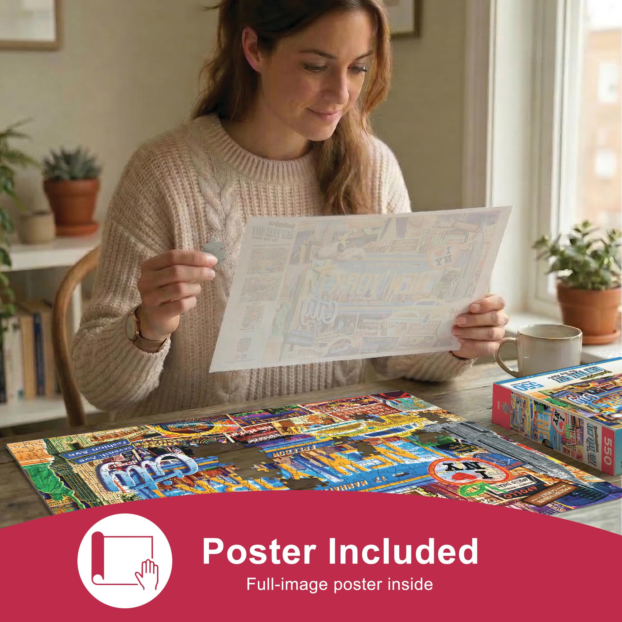 MasterPieces 550-Piece New York Jigsaw Puzzle – 18x24, Recycled Materials, Matte Finish