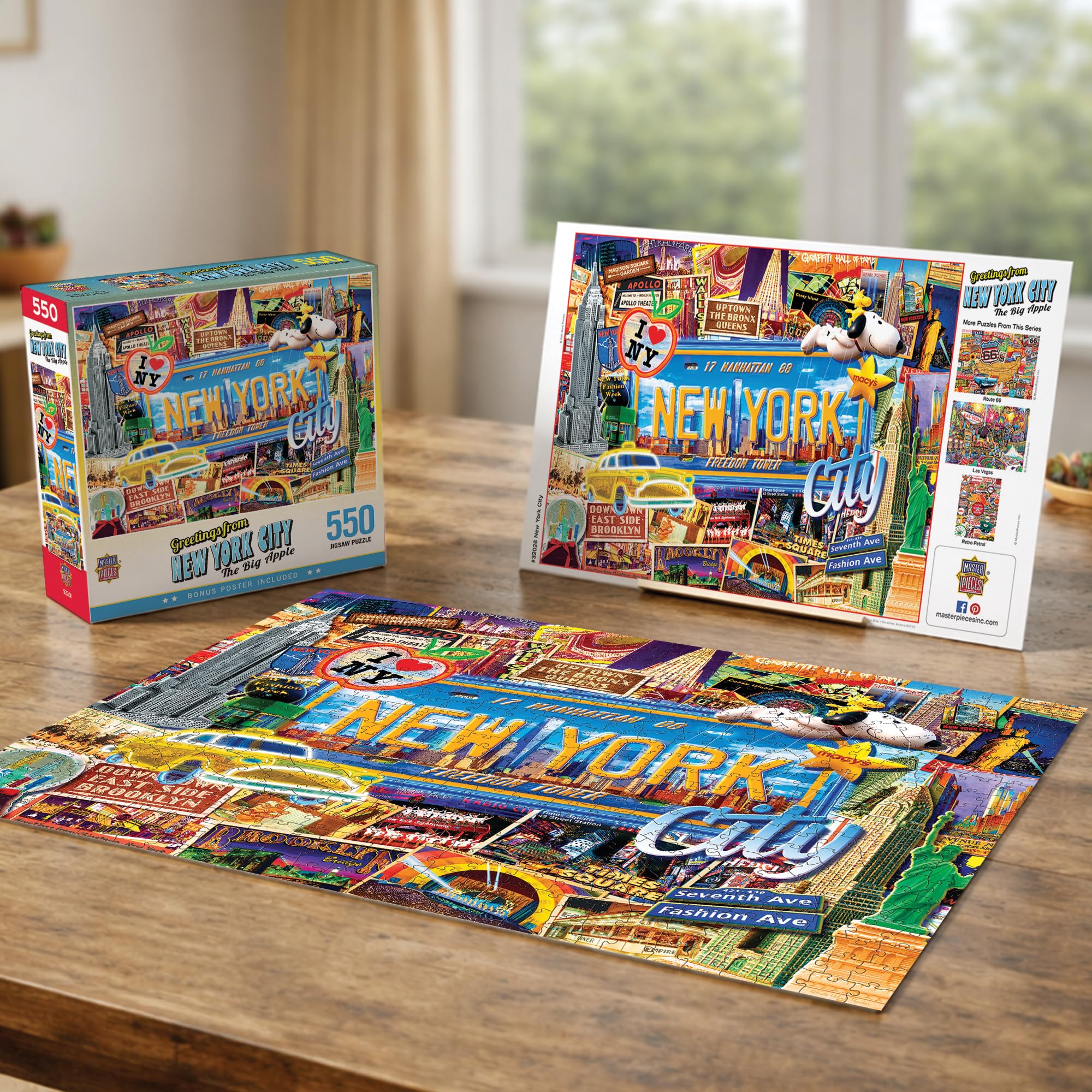MasterPieces 550-Piece New York Jigsaw Puzzle – 18x24, Recycled Materials, Matte Finish
