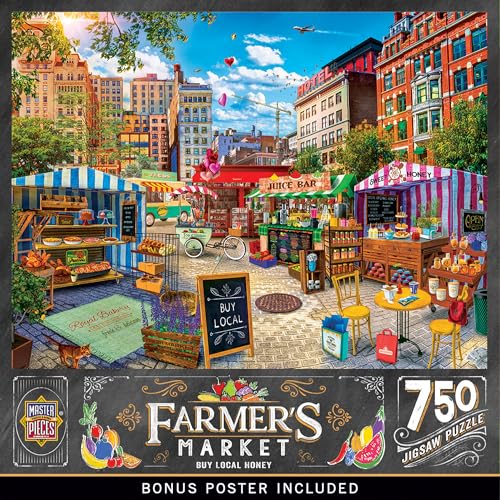 Masterpieces 750-Piece 'Buy Local Honey' Jigsaw Puzzle – 18x24 Inches, Matte Finish, Random Cut