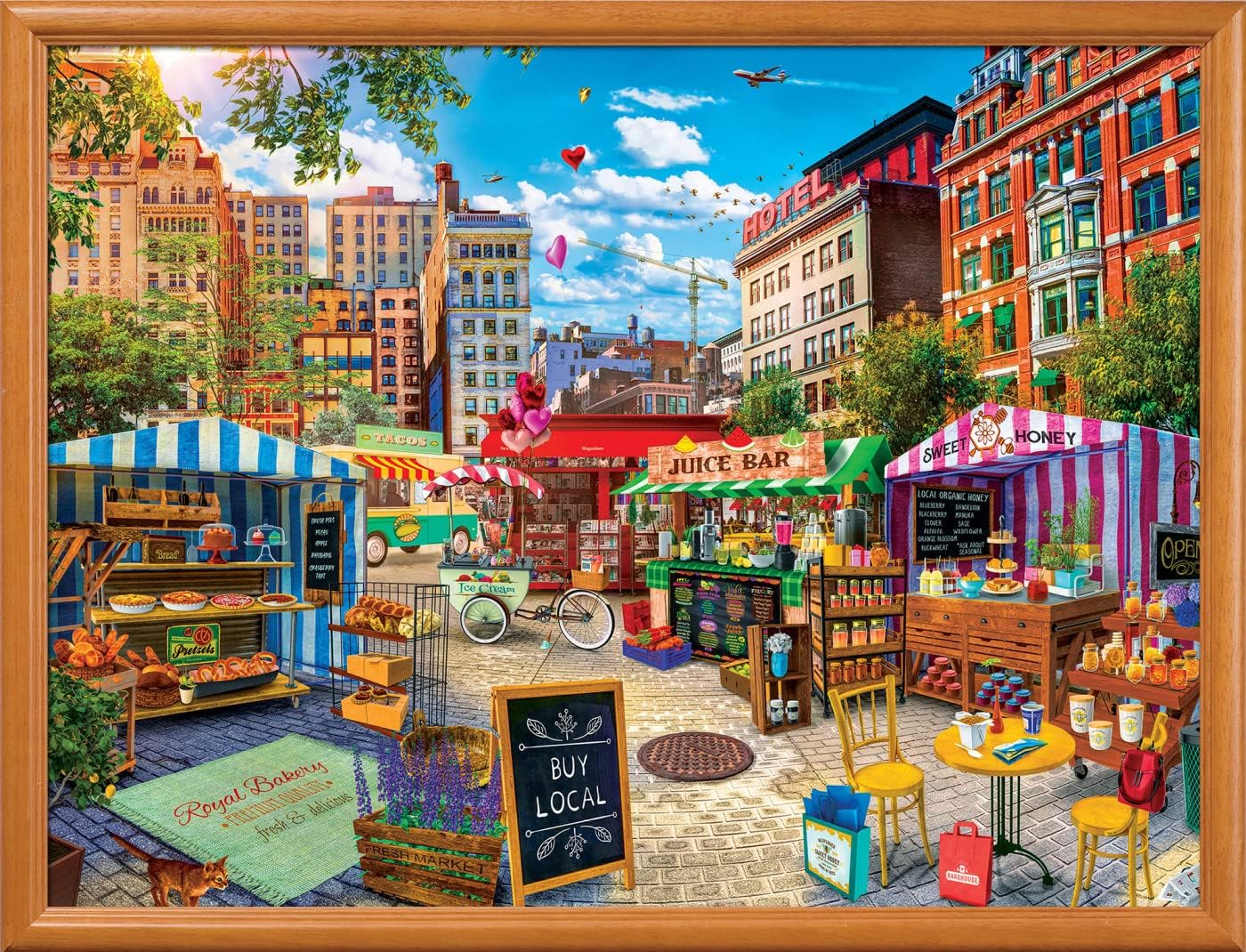 Masterpieces 750-Piece 'Buy Local Honey' Jigsaw Puzzle – 18x24 Inches, Matte Finish, Random Cut
