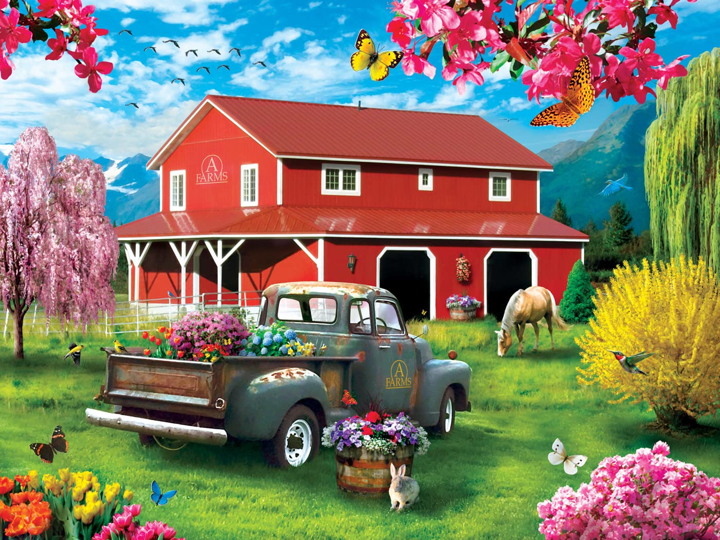 MasterPieces 750 Piece Jigsaw Puzzle for Adults & Family – A Farm's Alive (18"x24")