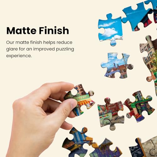 MasterPieces 750 Piece Jigsaw Puzzle – Town Square Booths, 18x24, Matte Finish