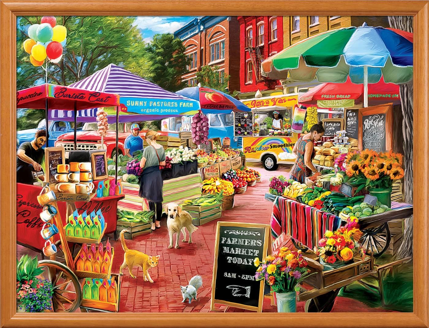 MasterPieces 750 Piece Jigsaw Puzzle – Town Square Booths, 18x24, Matte Finish