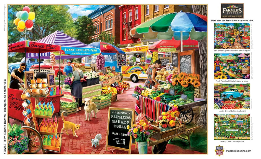 MasterPieces 750 Piece Jigsaw Puzzle – Town Square Booths, 18x24, Matte Finish