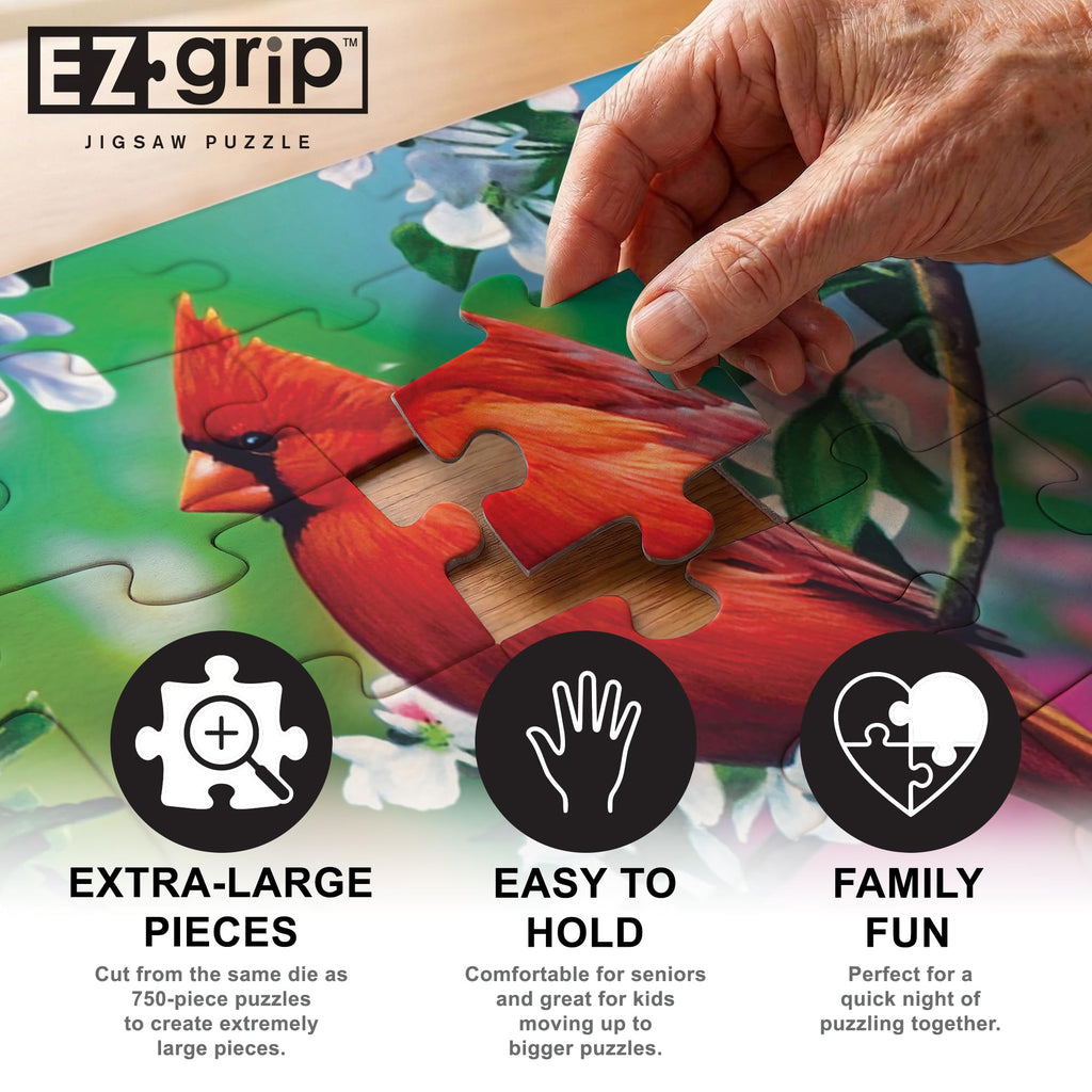 MasterPieces Audubon Songbird Collage 300-Piece EZGrip Puzzle – Matte Finish, Recycled Materials