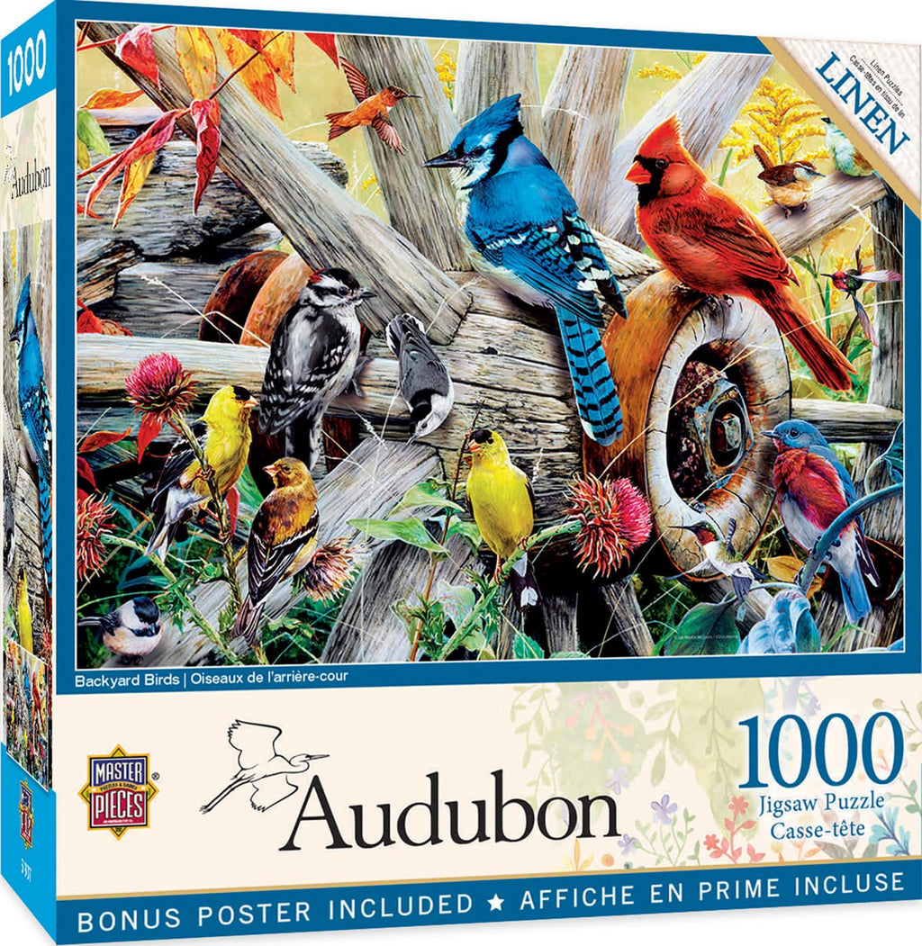 MasterPieces Backyard Birds 1000 Piece Jigsaw Puzzle – Random Cut, Matte Finish, Eco-Friendly Materials