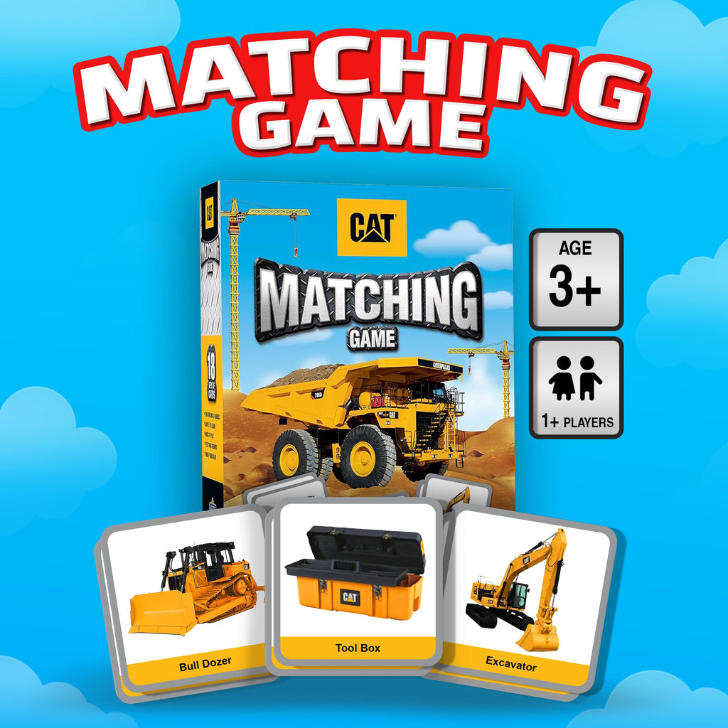 MasterPieces CAT Picture Matching Card Game – Construction Vehicles for Kids Ages 3+