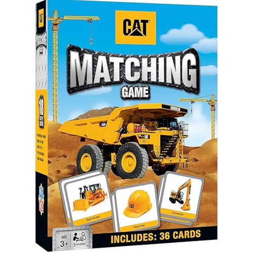 MasterPieces CAT Picture Matching Card Game – Construction Vehicles for Kids Ages 3+