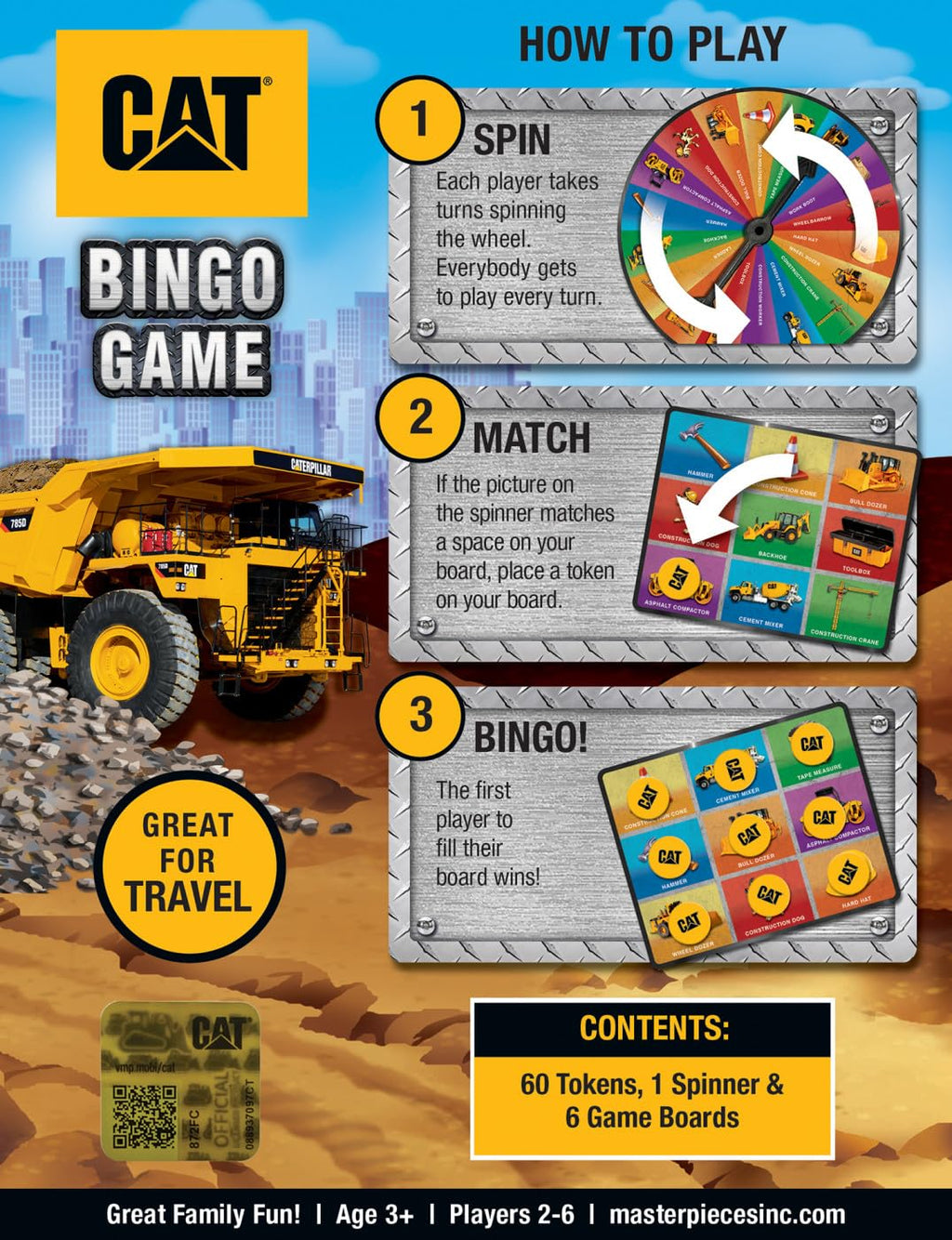 MasterPieces Caterpillar Bingo Game – Fun Family Board Game for Kids Ages 3+