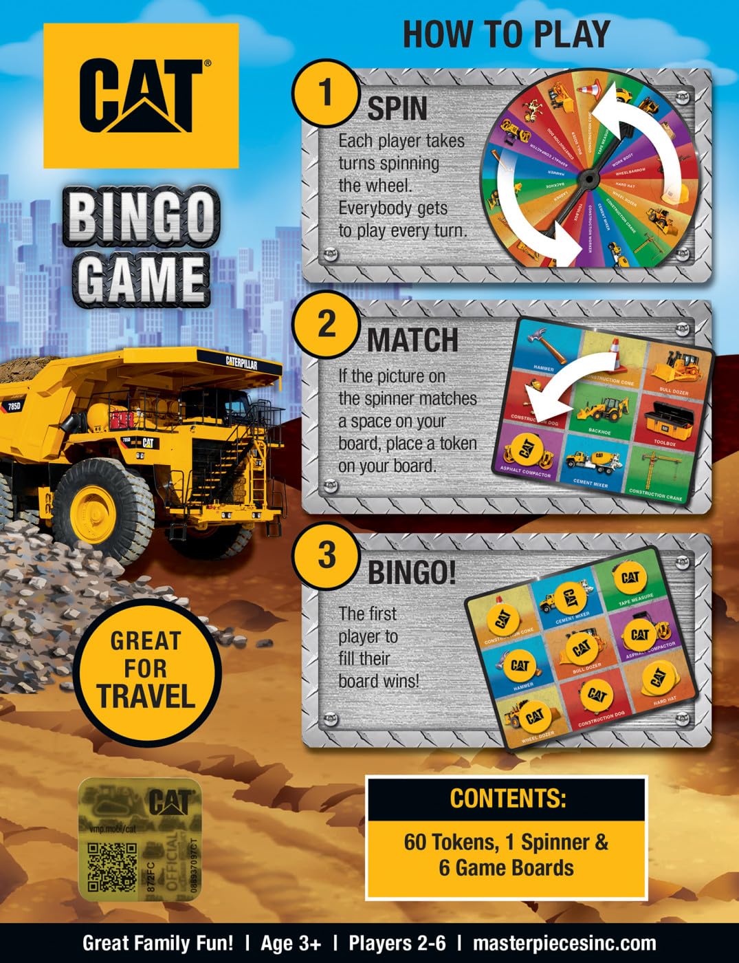 MasterPieces Caterpillar Bingo Game – Fun Family Board Game for Kids Ages 3+