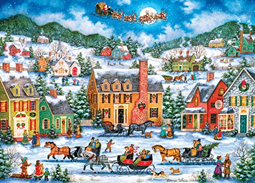 MasterPieces 'Christmas Eve Fly By' – 1000 Piece Jigsaw Puzzle with Matte Finish & Bonus Poster