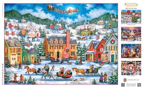 MasterPieces 'Christmas Eve Fly By' – 1000 Piece Jigsaw Puzzle with Matte Finish & Bonus Poster