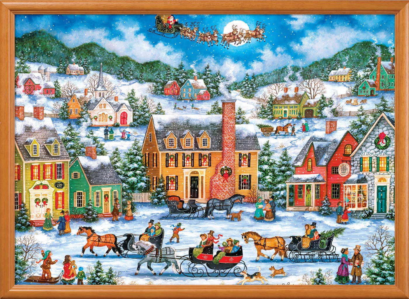 MasterPieces 'Christmas Eve Fly By' – 1000 Piece Jigsaw Puzzle with Matte Finish & Bonus Poster