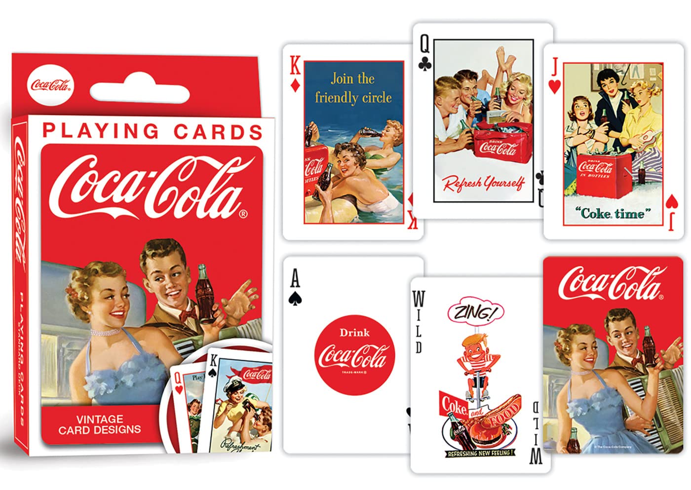 MasterPieces Coca-Cola Playing Cards (2 Decks) – Officially Licensed 54-Card Tin Set
