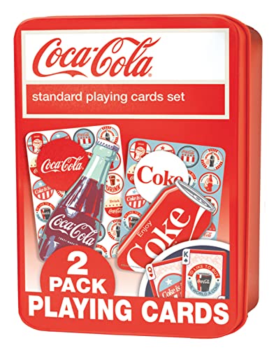 MasterPieces Coca-Cola Playing Cards (2 Decks) – Officially Licensed 54-Card Tin Set