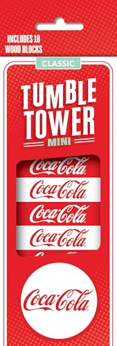 MasterPieces Coca-Cola Travel Sized Tumble Tower – 54 Wooden Blocks Stacking Game