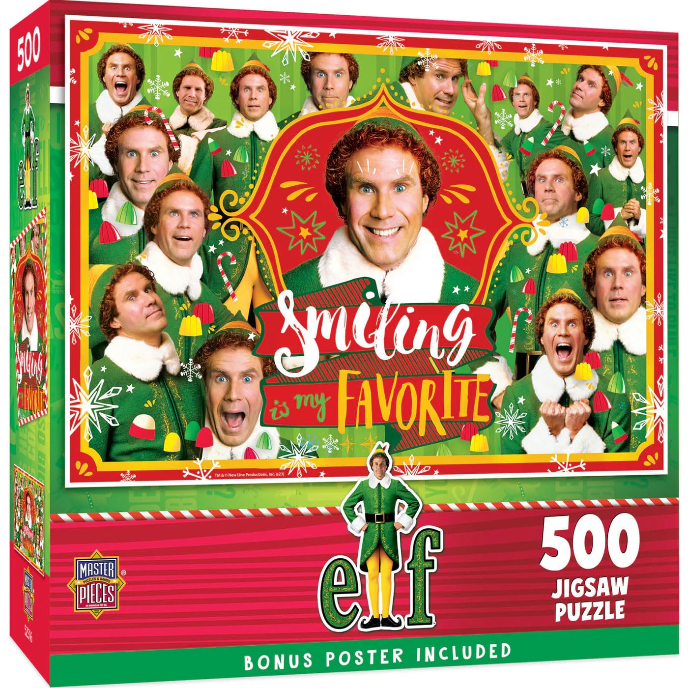 MasterPieces Elf 500pc Jigsaw Puzzle – Thick, Precision-Cut Pieces with Vibrant Artwork