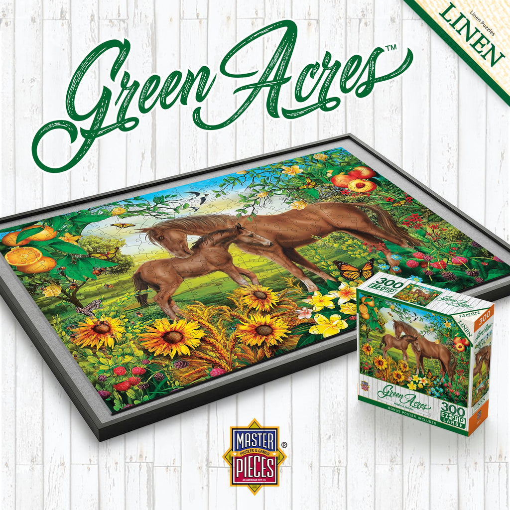 Masterpieces EZ Grip 300 Piece Jigsaw Puzzle - Neighs & Nuzzles - 18x24 Large Piece Puzzle