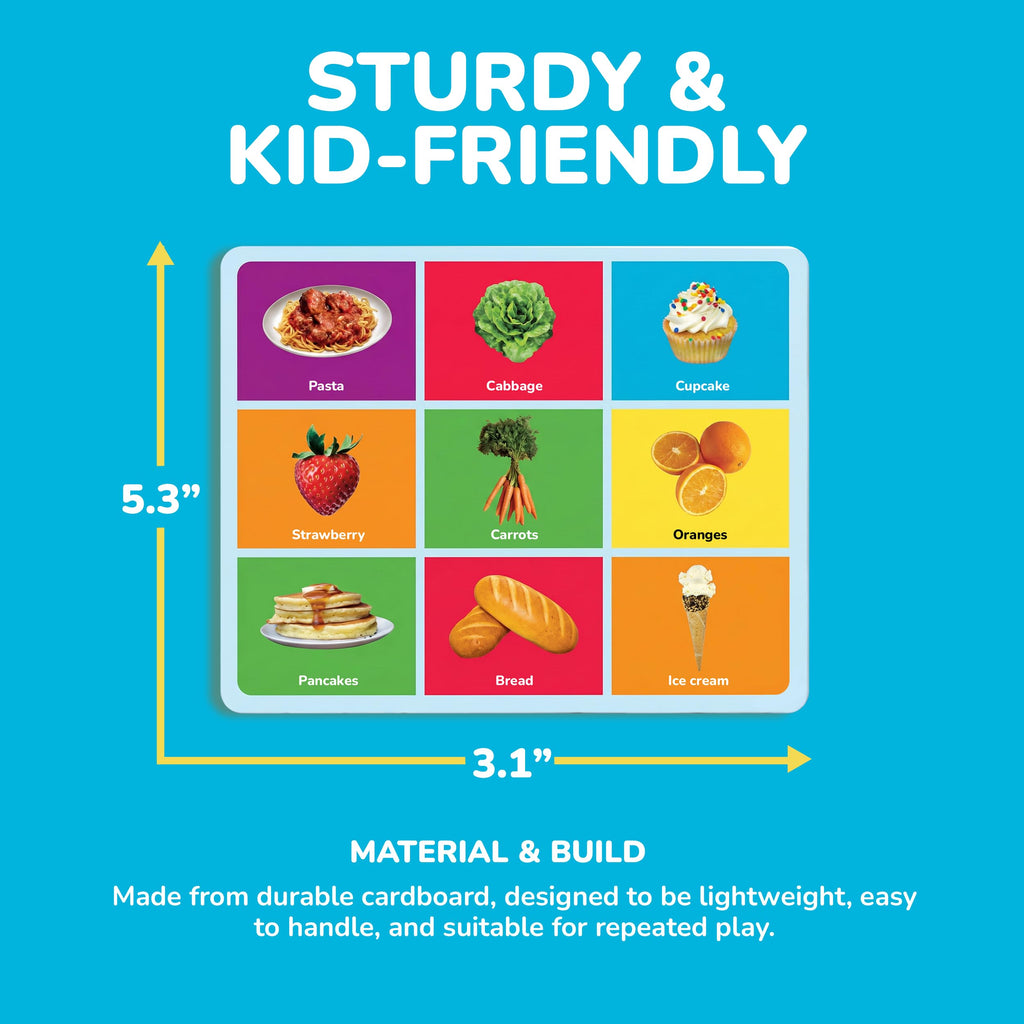 MasterPieces Food Bingo Game – Fun Family Bingo with Team-Themed Tokens for Ages 3+