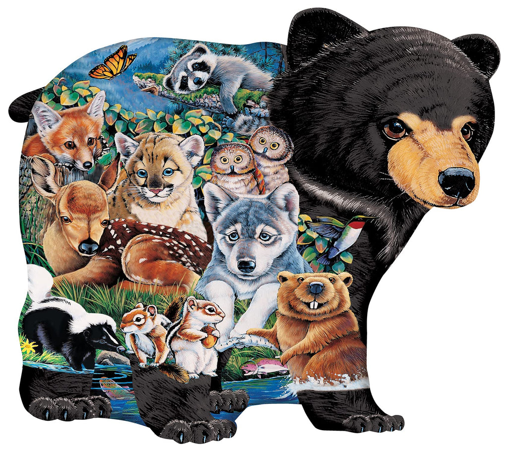 MasterPieces Forest Friends 100-Piece Shaped Jigsaw Puzzle for Kids – 14x19 Inches with Fun Facts