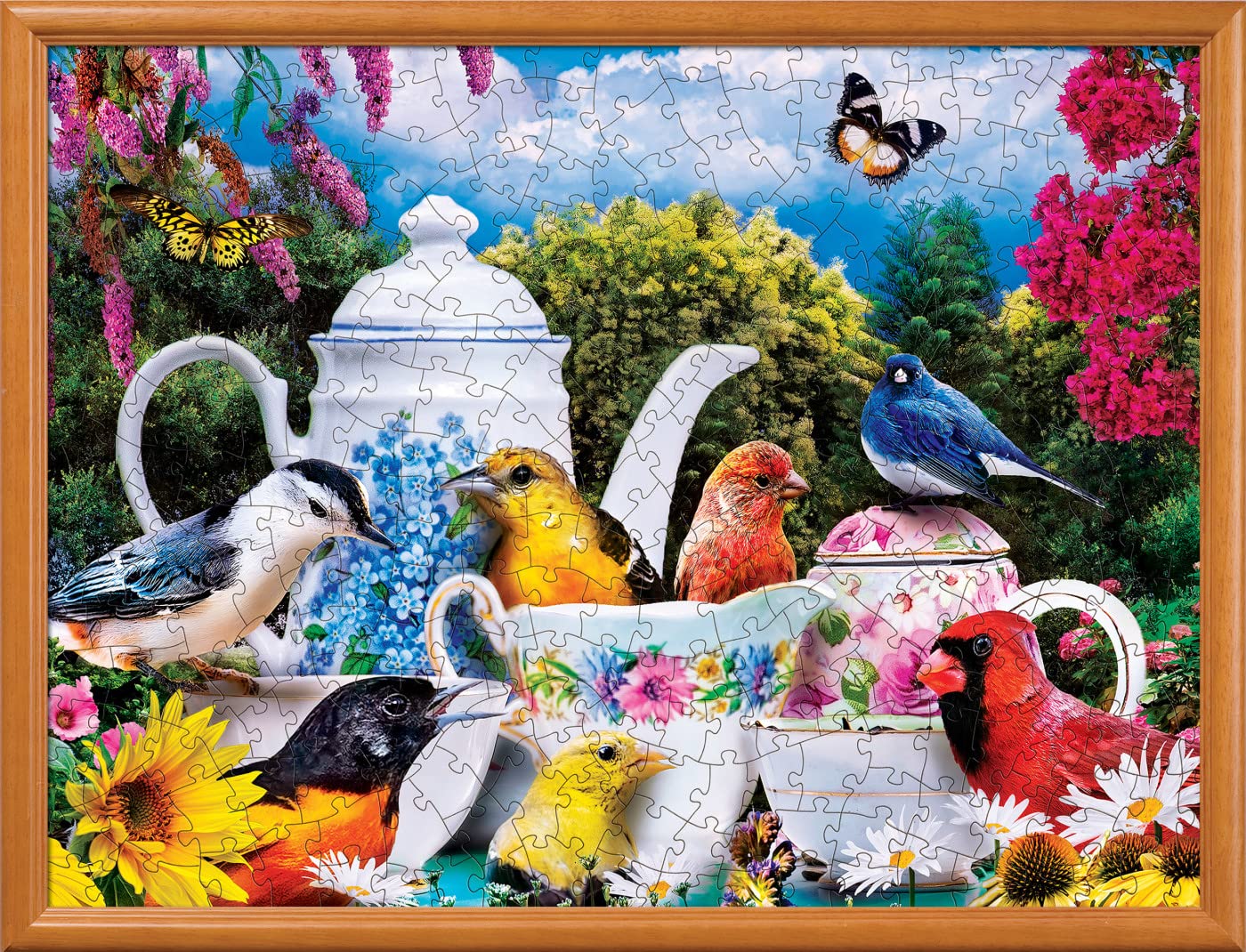 Masterpieces Garden Party 300-Piece EZ Grip Jigsaw Puzzle – Extra Large Pieces, 18x24 Inches