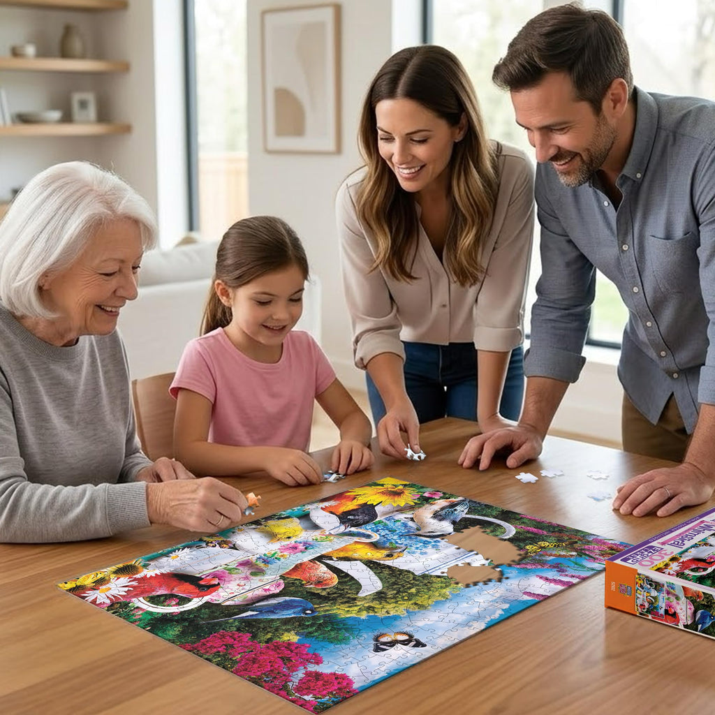 Masterpieces Garden Party 300-Piece EZ Grip Jigsaw Puzzle – Extra Large Pieces, 18x24 Inches
