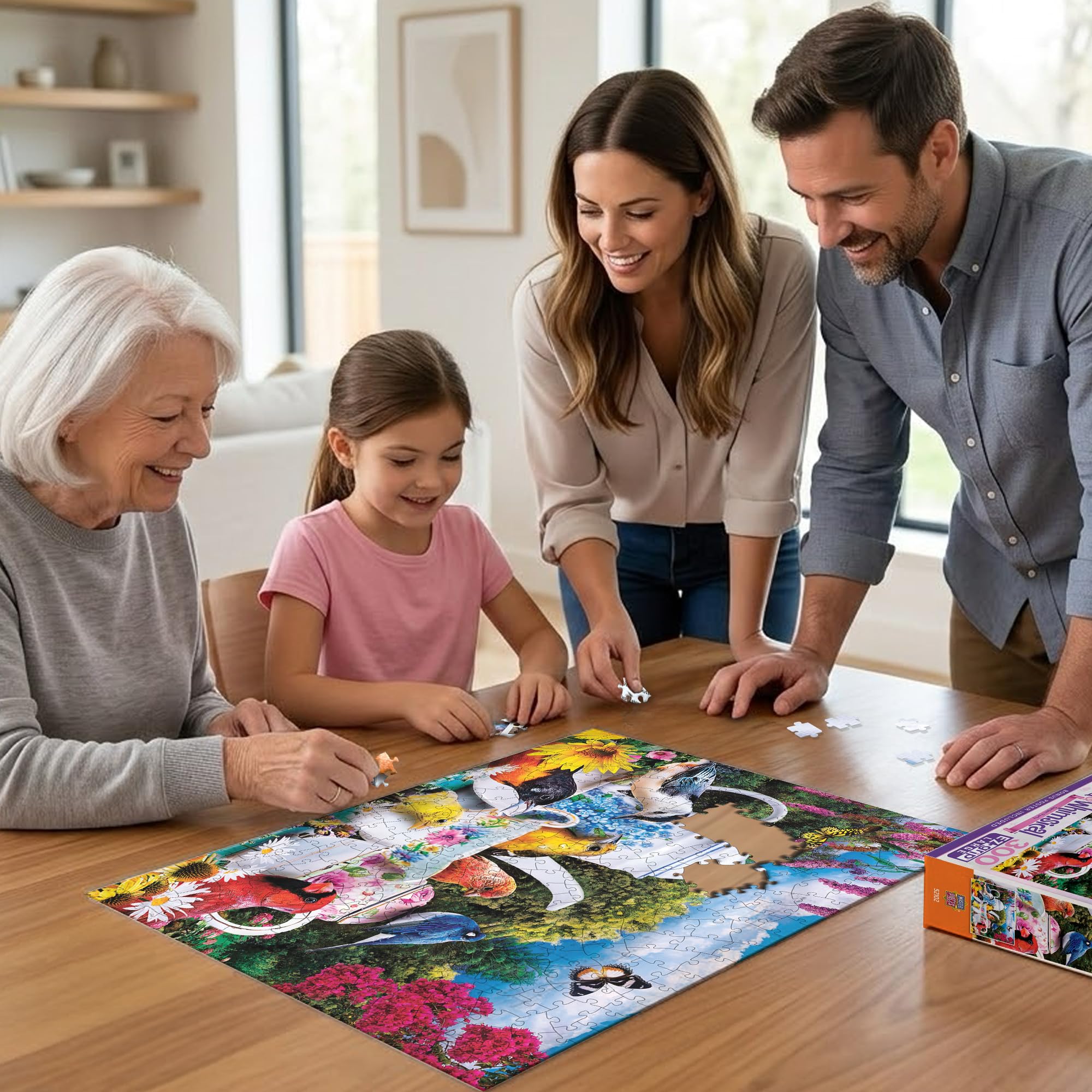 Masterpieces Garden Party 300-Piece EZ Grip Jigsaw Puzzle – Extra Large Pieces, 18x24 Inches