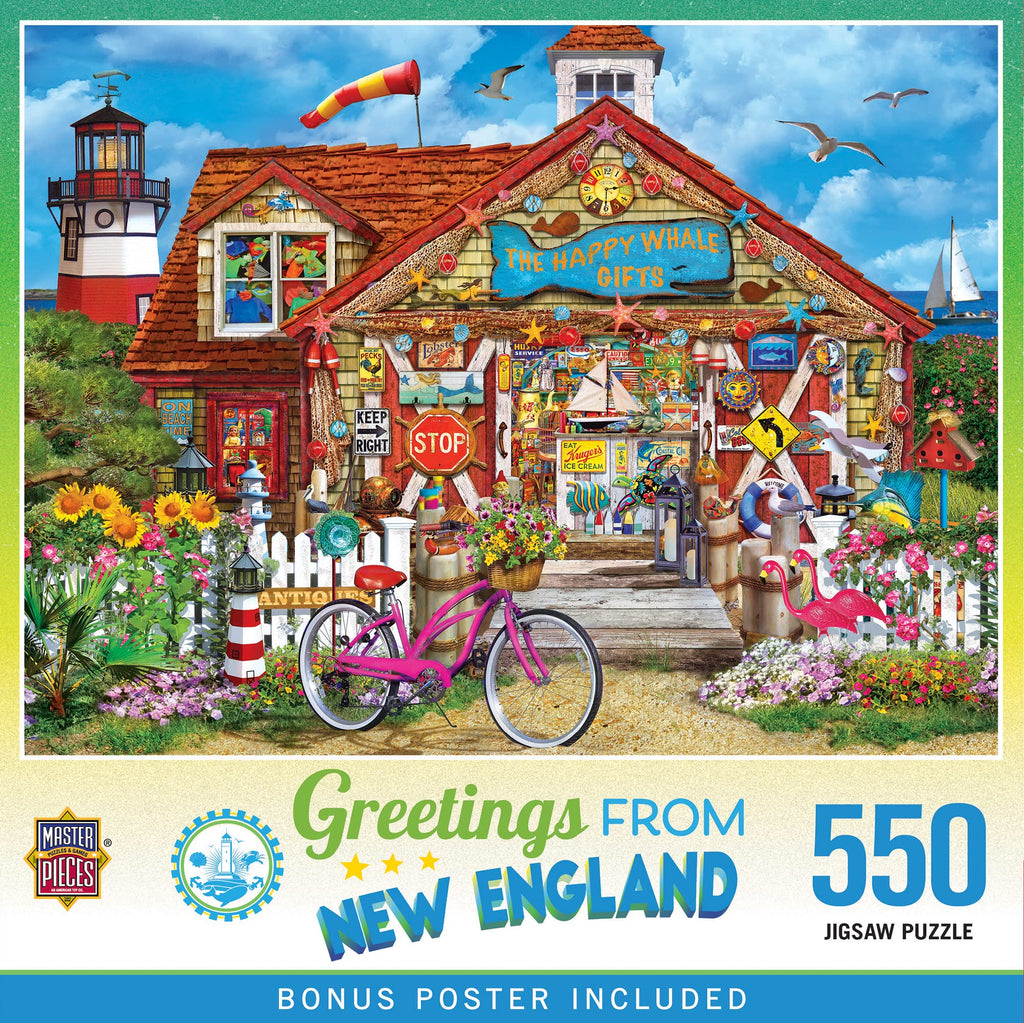 MasterPieces Greetings from New England 550 Piece Jigsaw Puzzle – 18x24 Inch, Recycled Materials
