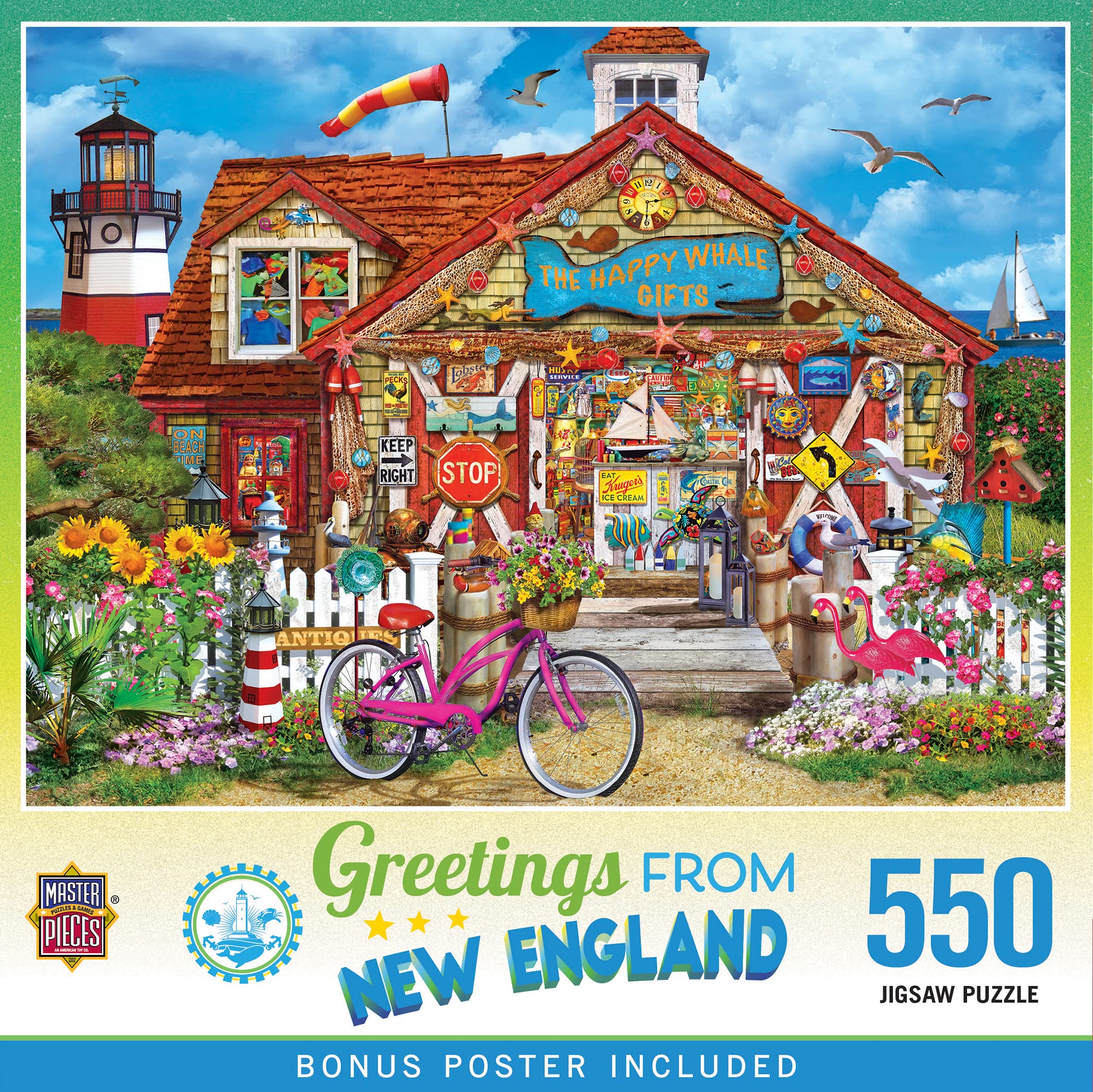 MasterPieces Greetings from New England 550 Piece Jigsaw Puzzle – 18x24 Inch, Recycled Materials