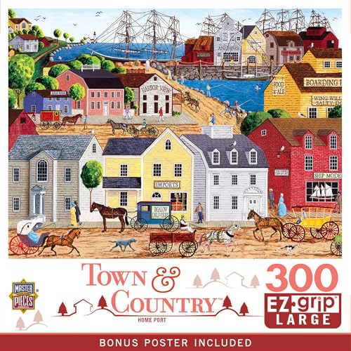 MasterPieces Home Port 300-Piece EZ Grip Jigsaw Puzzle – 18x24, Easy-Grip Pieces
