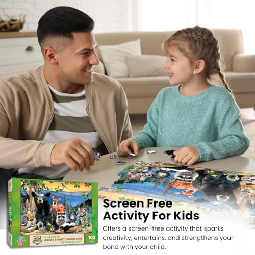 MasterPieces National Parks Map 100-Piece Jigsaw Puzzle – Educational Geography Game for Kids Ages 6+