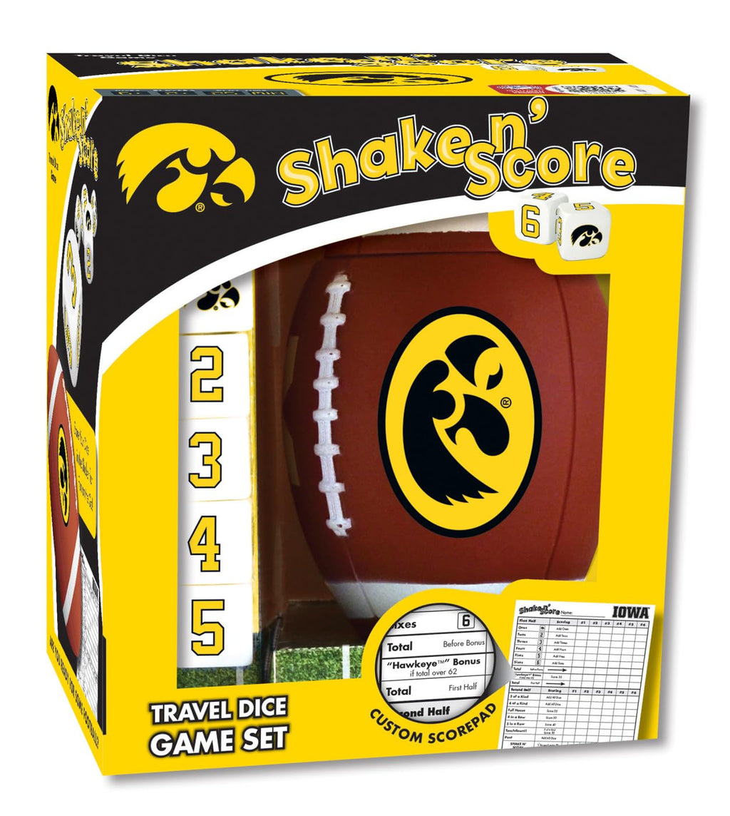 MasterPieces NCAA Iowa Hawkeyes Shake N' Score Dice Game – Tailgate Travel Game