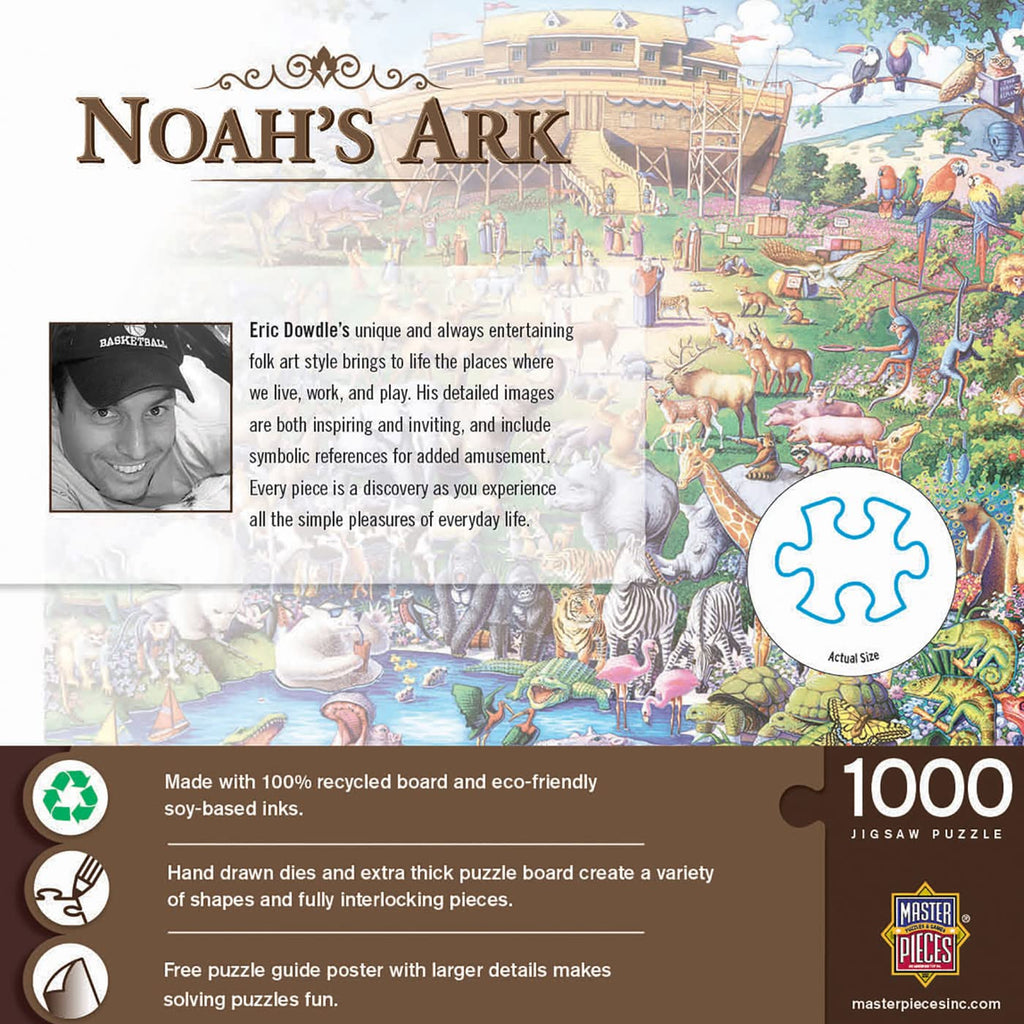MasterPieces Noah's Ark 1000-Piece Jigsaw Puzzle – 19.25 x 26.75 Inches, Random-Cut Recycled Board