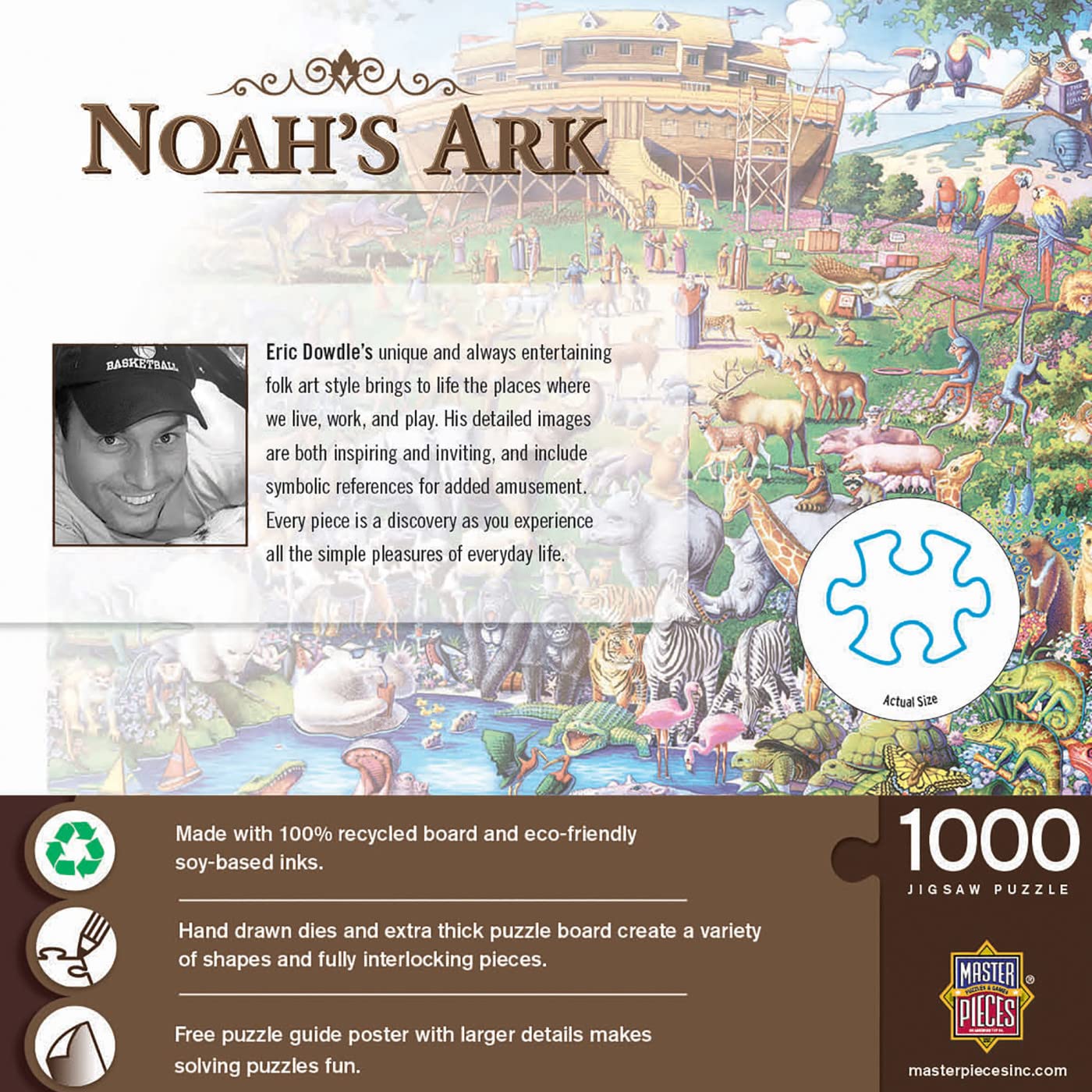 MasterPieces Noah's Ark 1000-Piece Jigsaw Puzzle – 19.25 x 26.75 Inches, Random-Cut Recycled Board