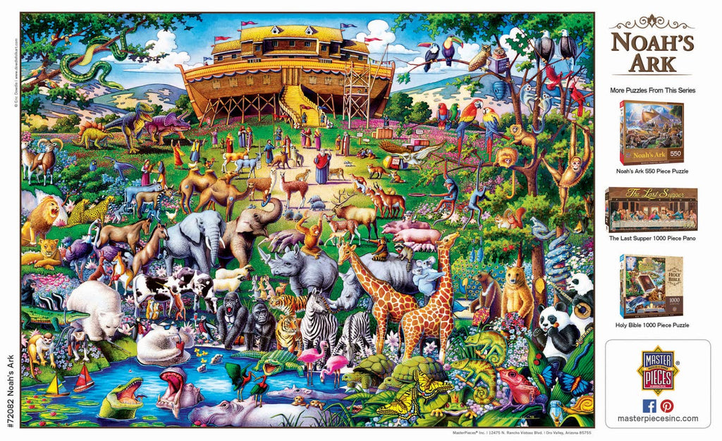 MasterPieces Noah's Ark 1000-Piece Jigsaw Puzzle – 19.25 x 26.75 Inches, Random-Cut Recycled Board