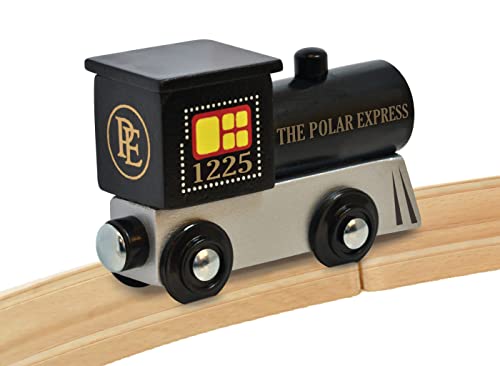 MasterPieces Officially Licensed Polar Express Wooden Train Engine – Magnetic Connector, Compatible with 1-Inch Tracks