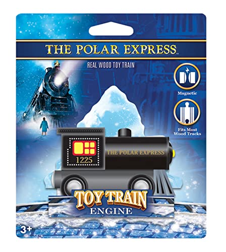 MasterPieces Officially Licensed Polar Express Wooden Train Engine – Magnetic Connector, Compatible with 1-Inch Tracks