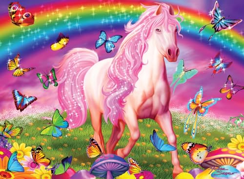 MasterPieces Rainbow World 60-Piece Glow-in-the-Dark Jigsaw Puzzle - 14x19 Inch - Screen-Free Activity for Kids