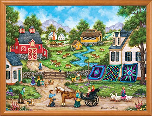 MasterPieces Roadside Gossip 550 Piece Folk Art Jigsaw Puzzle – 15x21 Inch, Recycled Materials