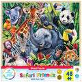 Masterpieces Safari Friends 48-Piece Wooden Jigsaw Puzzle with Hidden Fun Facts