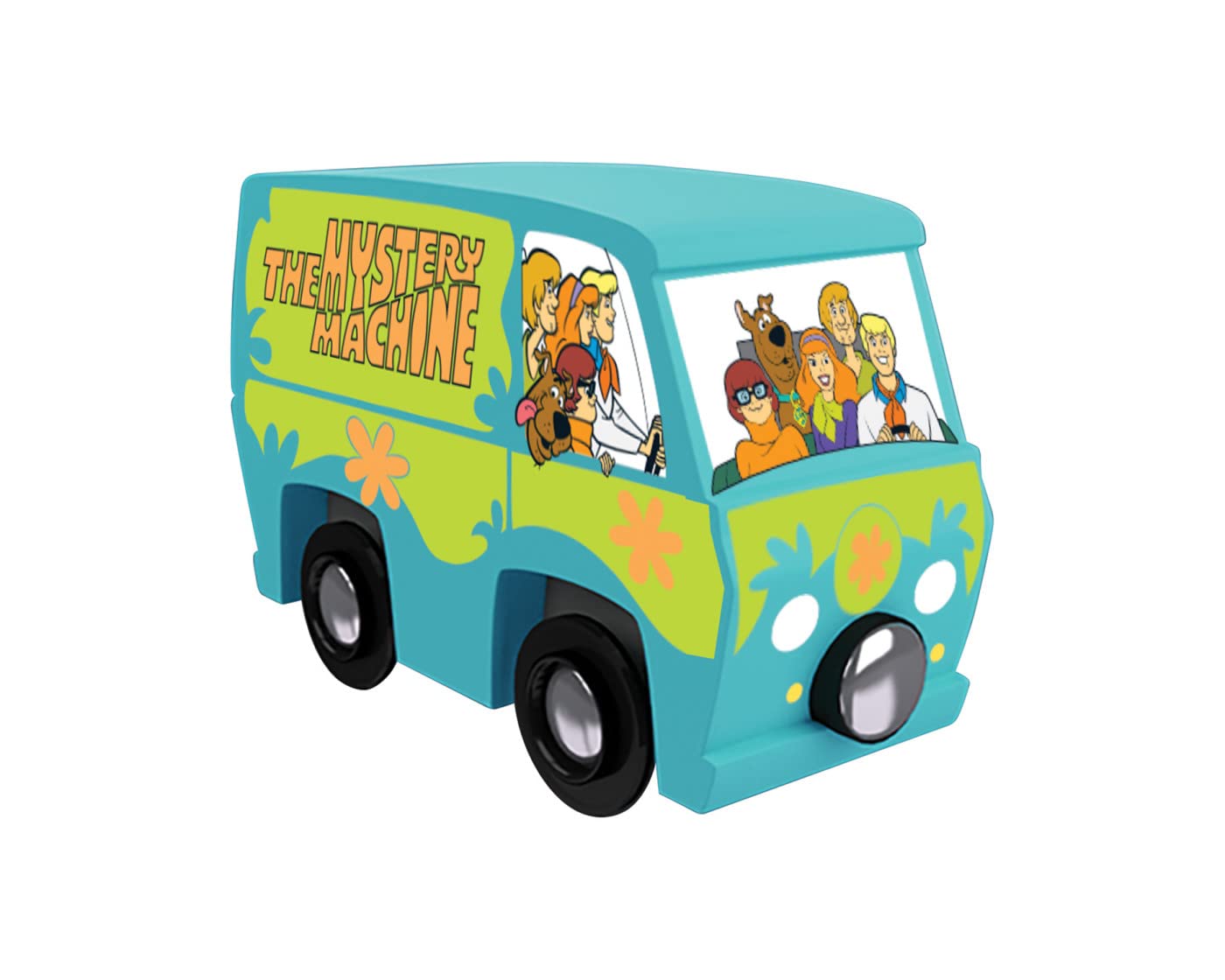 MasterPieces Scooby Doo Mystery Machine Wooden Train Engine - Magnetic, Officially Licensed Toddler Toy