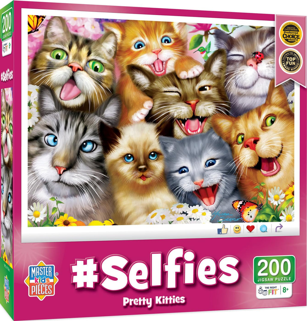 MasterPieces Selfies Pretty Kitties 200-Piece Jigsaw Puzzle – Recycled Board, 19x14 Inches, Ages 6+