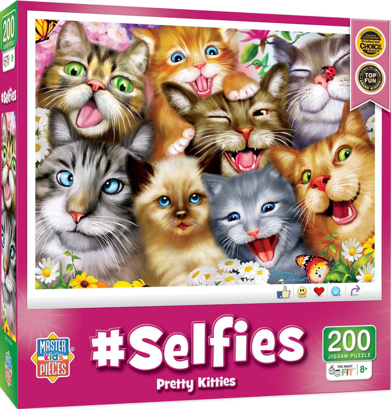 MasterPieces Selfies Pretty Kitties 200-Piece Jigsaw Puzzle – Recycled Board, 19x14 Inches, Ages 6+